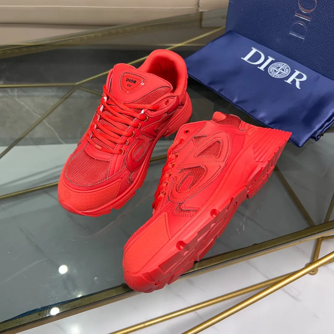 Men's Men's Shoes💰P460💰【DIOR】Dior's new B30 low-top sneakers✅ Carefully crafted from gray mesh fabric and white technical fabric, it features a CD30" graphic logo, and "DIO~B30" and "CD30" logos on the heel and tongue. The extra-light sculpted rubber sole is paired with iconic embellishments to enhance style, and internal stretch details create an ideal and comfortable wearing experience. Can be matched with a variety of casual looks to highlight a fashionable and modern sports style. Size: 38-44 (45 can be customized)